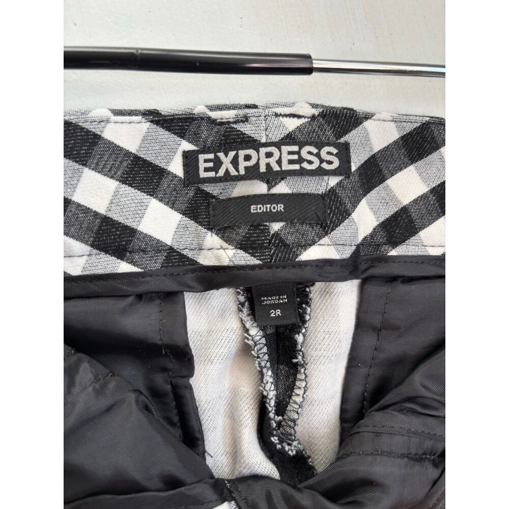 Express Editor Pants 2R Black White Gingham Ankle Womens Goth Career Skater - Picture 4 of 4